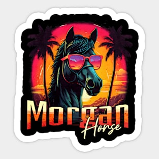 Retro Wave Morgan Horse Miami Vibe Sticker